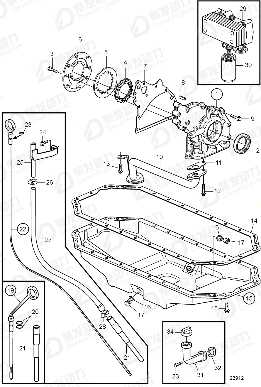 volvo penta Gasket 20460022 Drawing volvo penta Gasket 20460022 Drawing